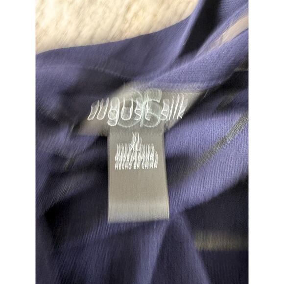 August Silk Size XL Semi Sheer Casual Open Front Cardigan Sweater Blue - Picture 5 of 7